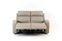 Carrara Genuine Leather Power Reclining Loveseat - Cloudy