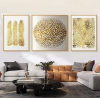 Zen Set of 3 Alloy Matt - Golden Frame Wall Art