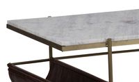 Marble Top Coffee Table with Leather Pocket