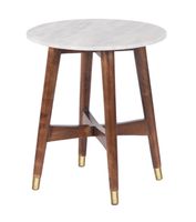 Round Side Table with Marble Top