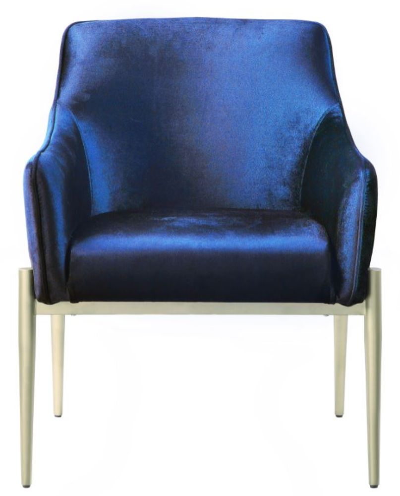 Cara Accent Chair-Navy Velvet