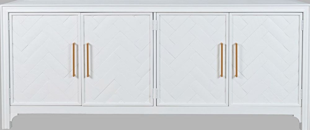 Gramercy 4 door accent cabinet white