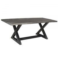 Zax Rectangular Dining Table in Distressed Grey