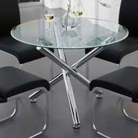 Solara II Round Dining Table in Chrome