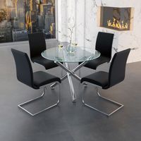 Solara II Round Dining Table in Chrome