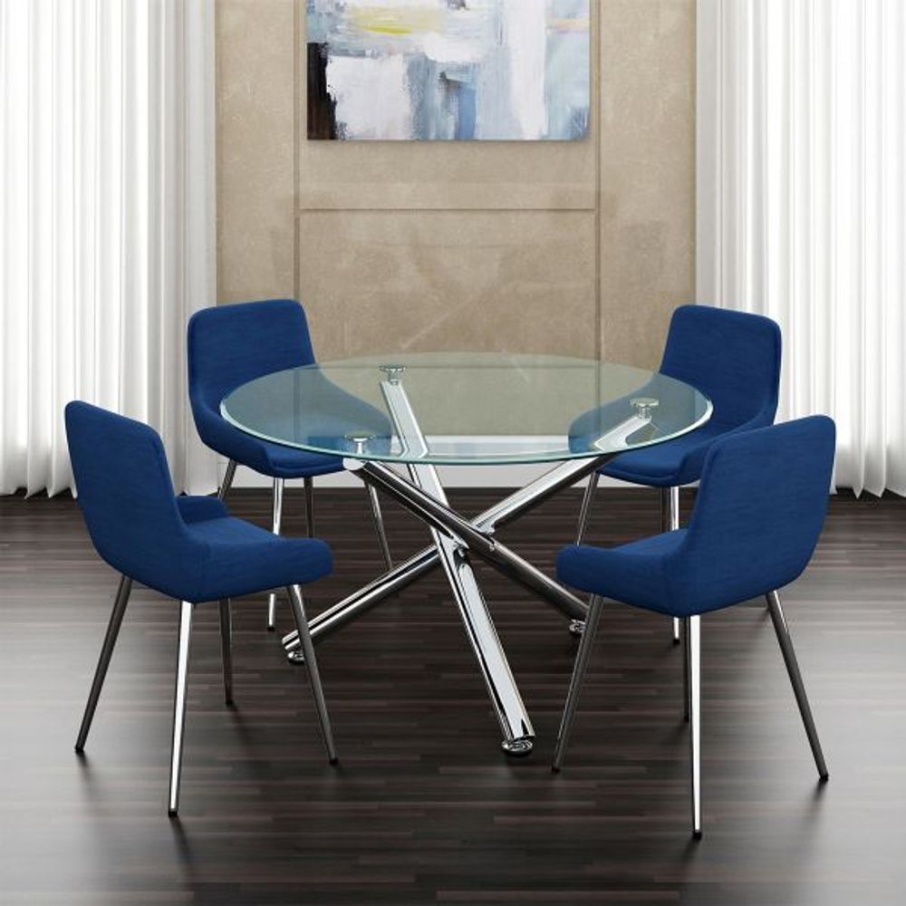 Solara II Round Dining Table in Chrome