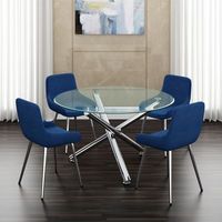 Solara II Round Dining Table in Chrome