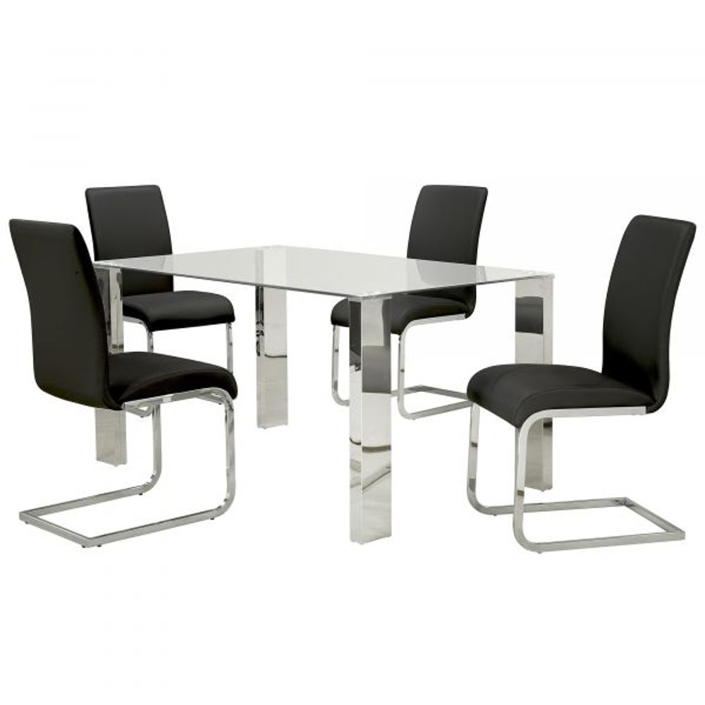 Frankfurt Rectangular Dining Table in Stainless Steel