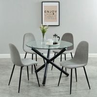 Suzette Round Dining Table in Black