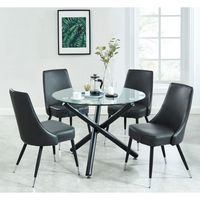 Suzette Round Dining Table in Black