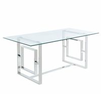 Eros Rectangular Dining Table in Silver