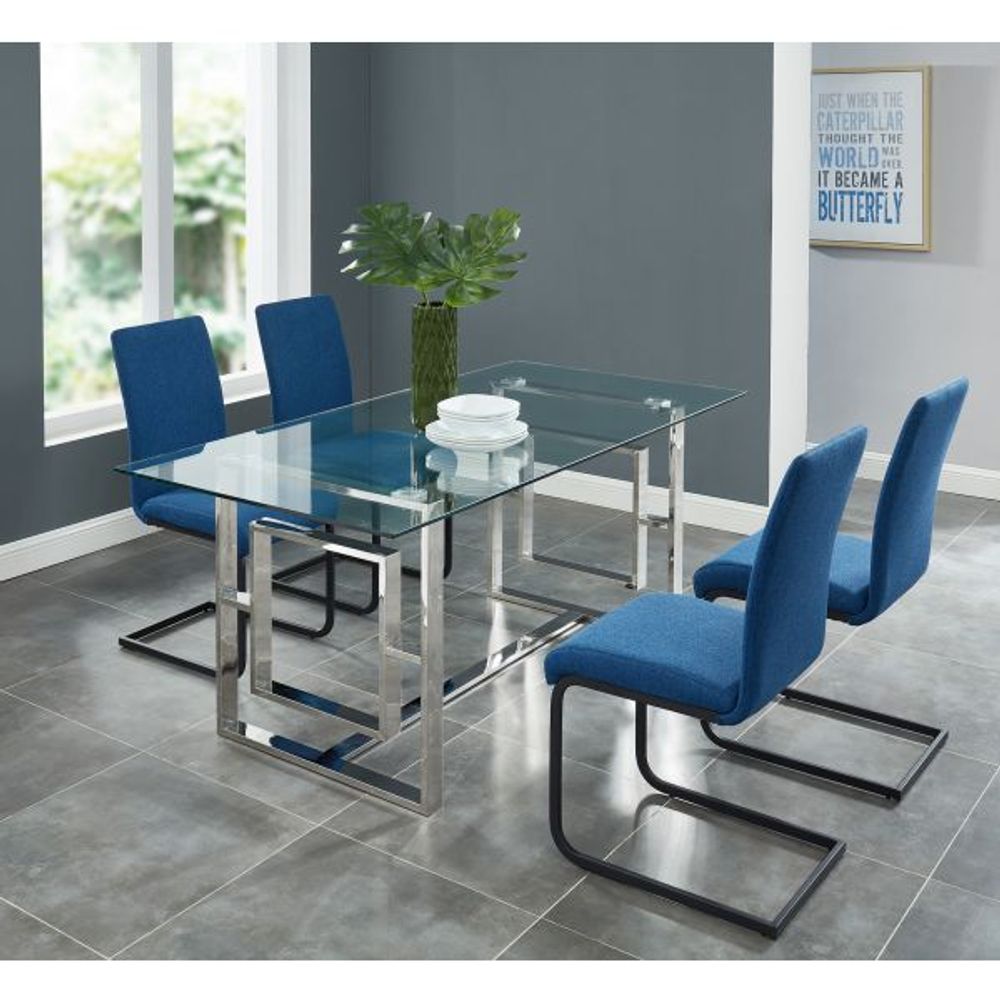 Eros Rectangular Dining Table in Silver