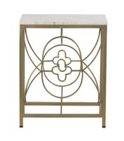 Catherine End Table Gold with Marble top