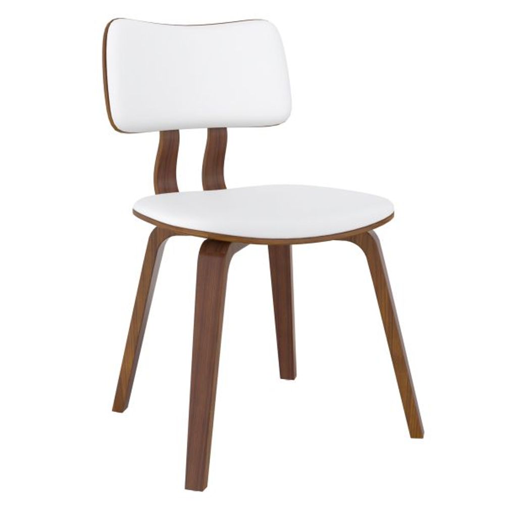 Zuni Side Chair in White Faux Leather