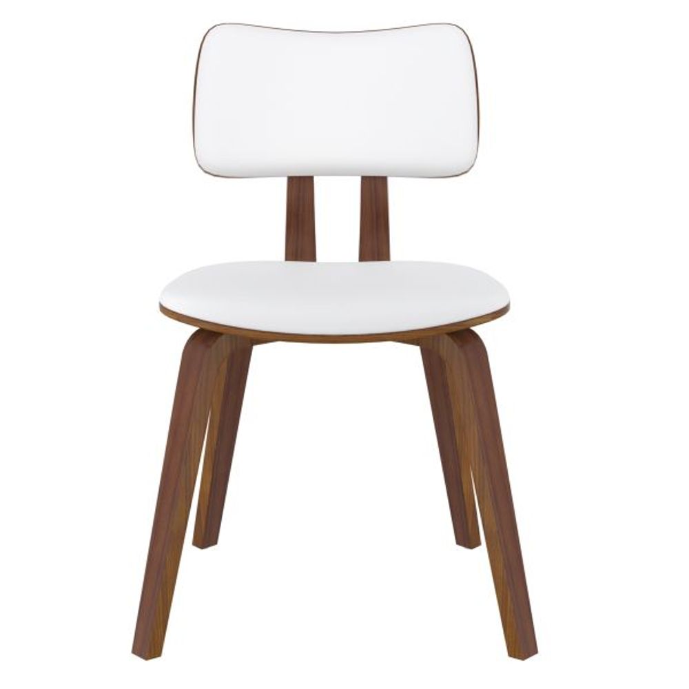 Zuni Side Chair in White Faux Leather