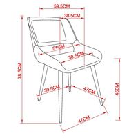 Hudson Side Chair in Grey Fabric