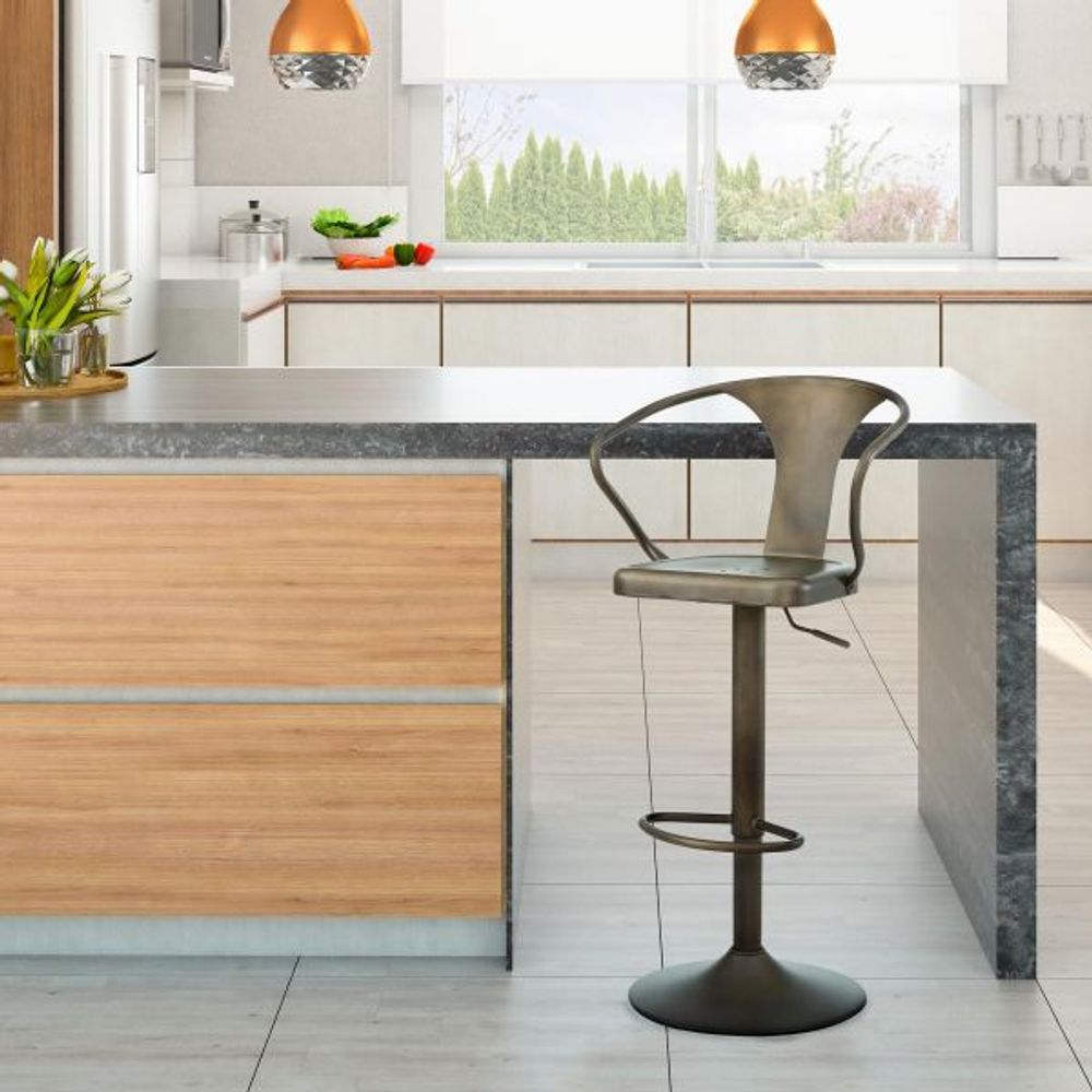 Astra Adjustable Stool in Gunmetal