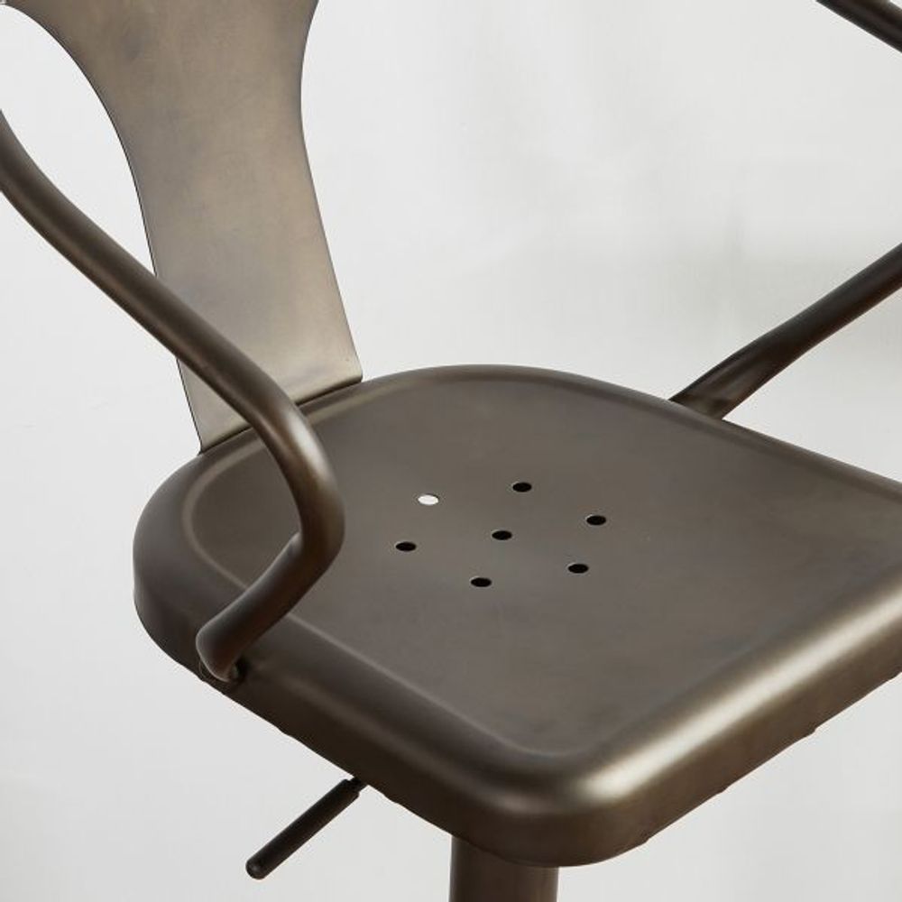 Astra Adjustable Stool in Gunmetal