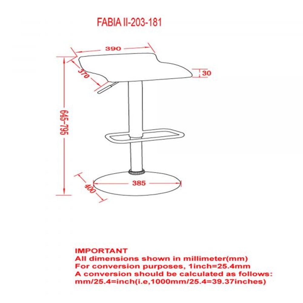 Fabia II Air Lift Stool