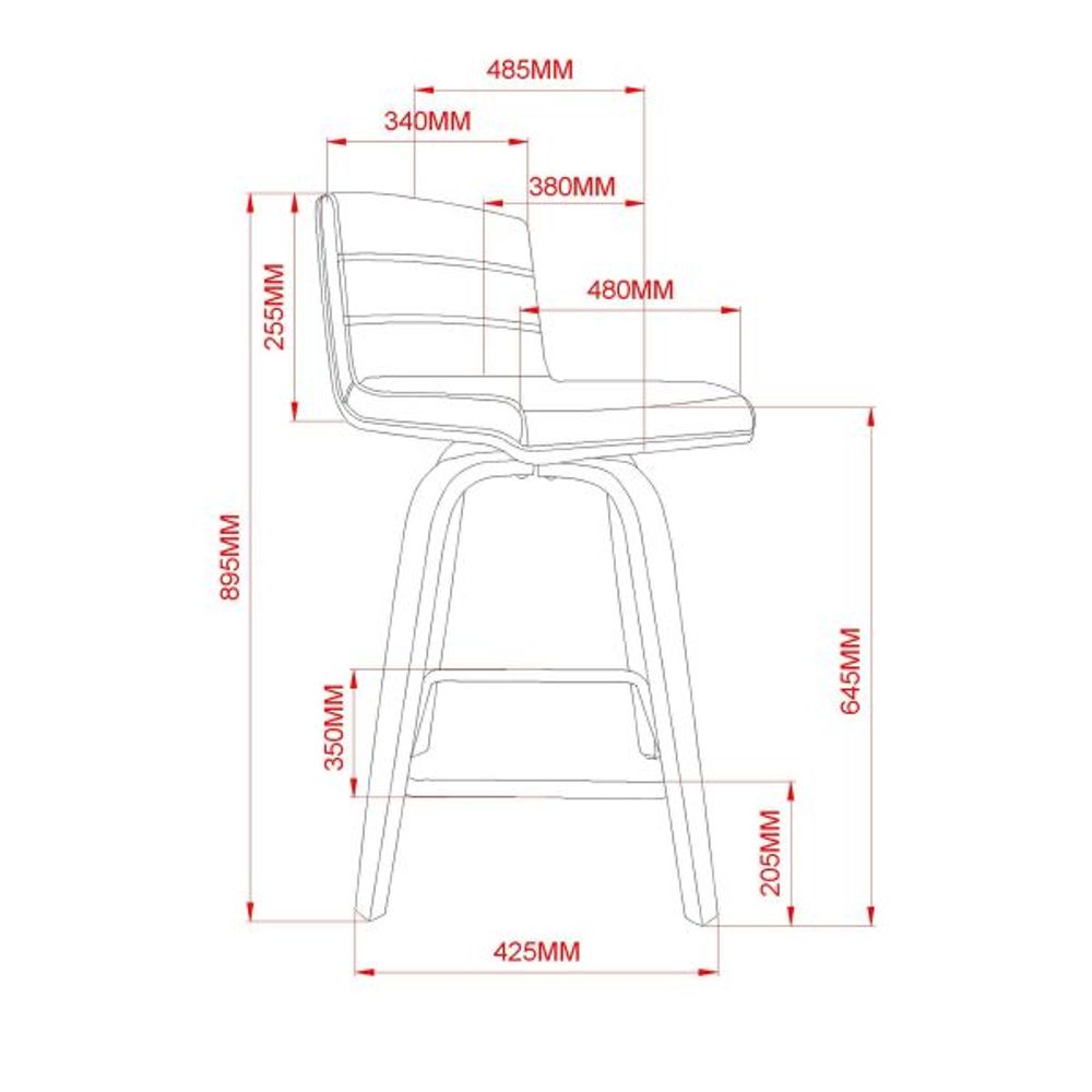 Moreno 26" Counter Stool in Grey