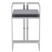 Cosmo 26" Counter Stool in Grey with Silver Legs