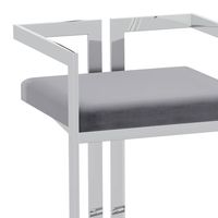 Cosmo 26" Counter Stool in Grey with Silver Legs