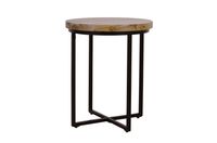 Ames Round Wooden End Table