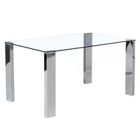 Frankfurt/Rizzo 5pc Dining Set, Chrome/Grey