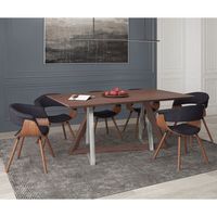 Drake/Holt 7pc Dining Set, Walnut/Charcoal