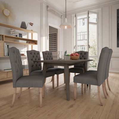 Ashland/Lucian 7pc Dining Set, Grey/Grey