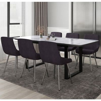 Gavin/Cassidy 7pc Dining Set, Black/Black