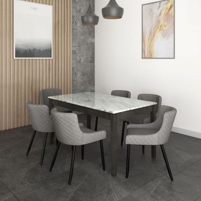 Pascal/Bianca 7pc Dining Set, Grey/Black & Grey