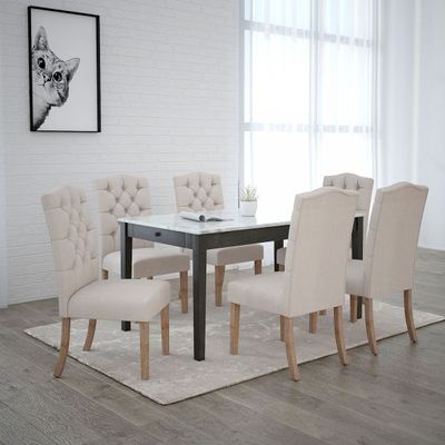 Pascal/Lucian 7pc Dining Set, Grey/Beige