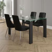 Vespa/Devo 5pc Dining Set, Black/Black