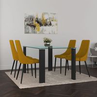 Vespa/Venice 5pc Dining Set, Black/Mustard