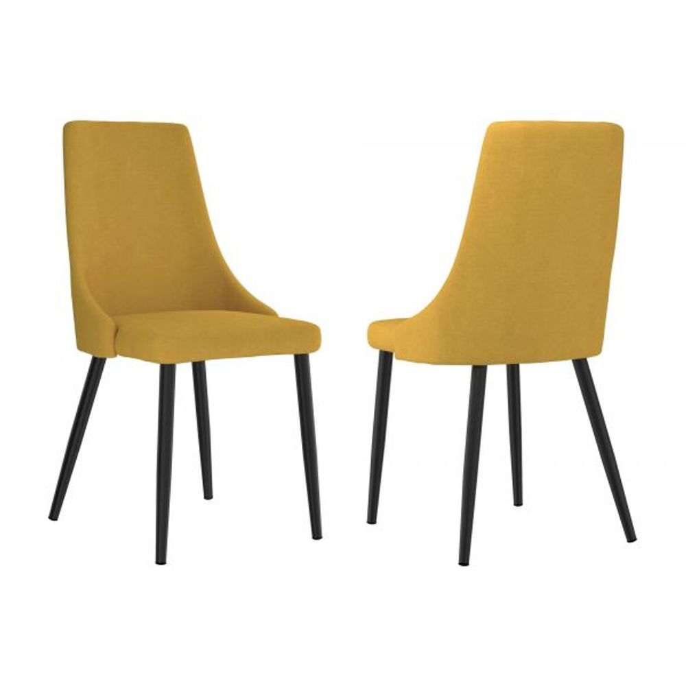 Vespa/Venice 5pc Dining Set, Black/Mustard