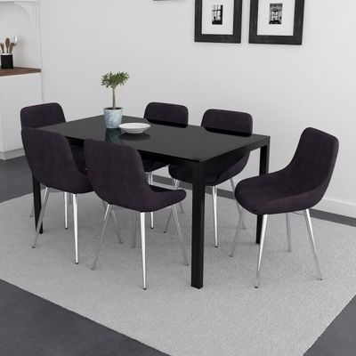 Contra/Cassidy 7pc Dining Set, Black/Black