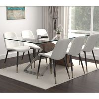 Veneta/Gabi 7pc Dining Set, Walnut/Ivory