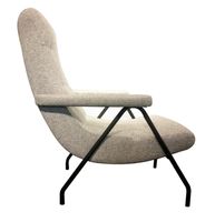 Retro Lounge Chair - Light Grey Tweed