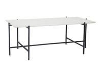 Function Rectangular Coffee Table - White Marble/Black Base