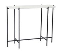 Function Console Table - White Marble/Black Base