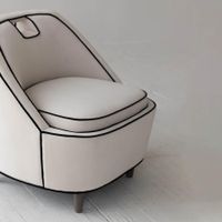 EBONY CLUB CHAIR - IVORY