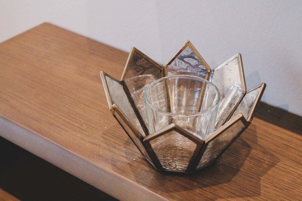 Lit Lotus Candle Holder