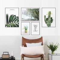 Paradise Set of 5 Alloy Matt - Black Frame Wall Art