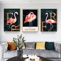 Pink Harmony Set of 3 Alloy Matt - Golden Frame Wall Art