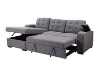 Maria Sleeper Sectional-Left Chaise-Linen Grey