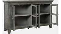 Rustic 4 Door Low Cabinet 54" - Stone