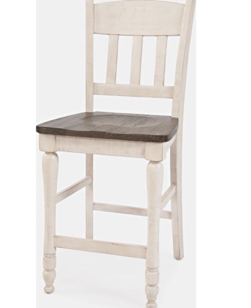 Madison County Slatback Counter Stool - Vintage White