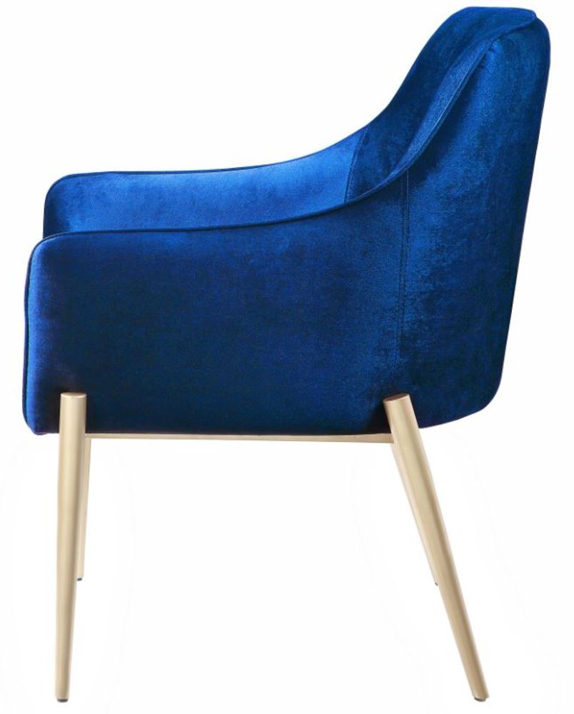 Cara Accent Chair-Navy Velvet