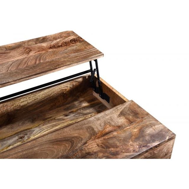 Ojas Lift-Top Coffee Table in Natural Burnt